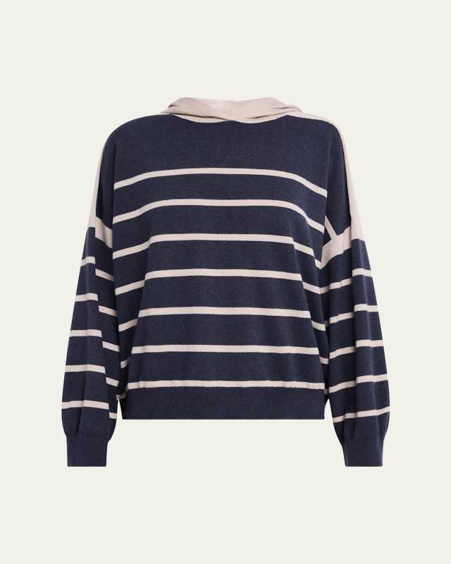 Striped Cashmere Hoodi